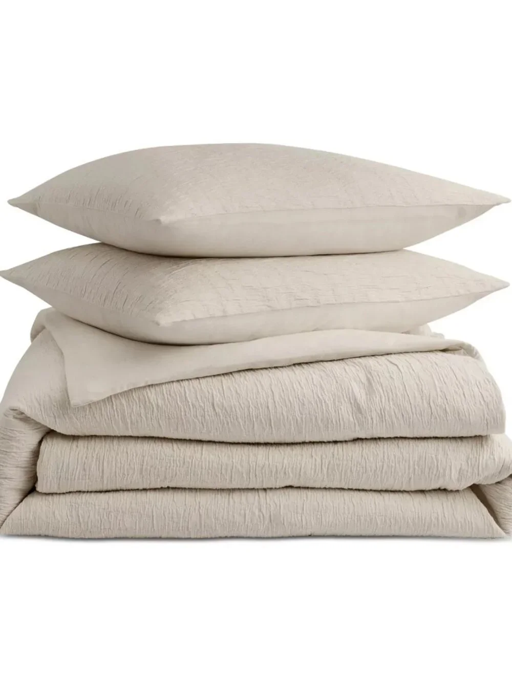 Oake Layered Horizons 3 Pc  Full / Queen Natural Cotton Duvet Set - MSRP $250